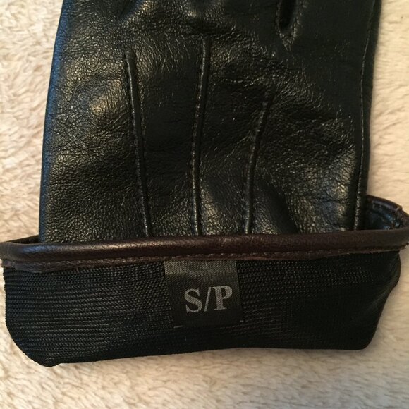 Black leather gloves sz S - Picture 9 of 11